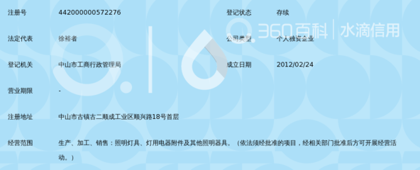 中山市古镇缤昊灯饰电器厂